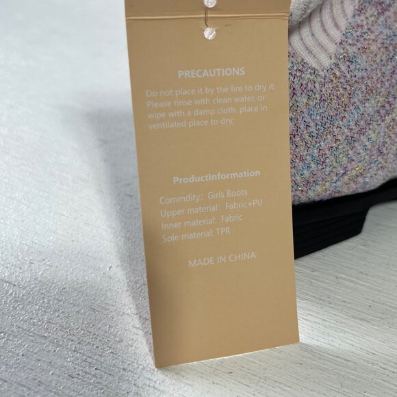 IceUnicorn Sparkly Knit Ankle Boots Girls Size 34 US Size 3 New Pull Tabs - Picture 10 of 11